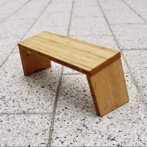 STOOLYOGA Portable Meditation Bench, Finished Bamboo, Folding Legs, Low Seat